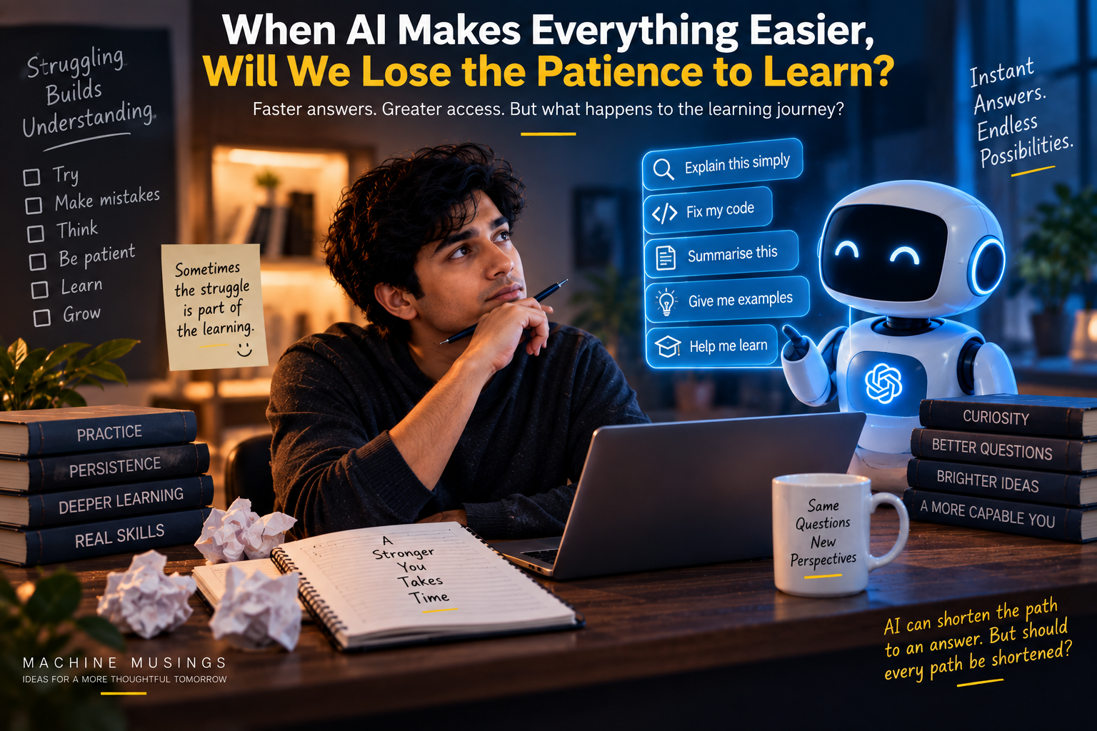 When AI Makes Everything Easier, Will We Lose the Patience to Learn?